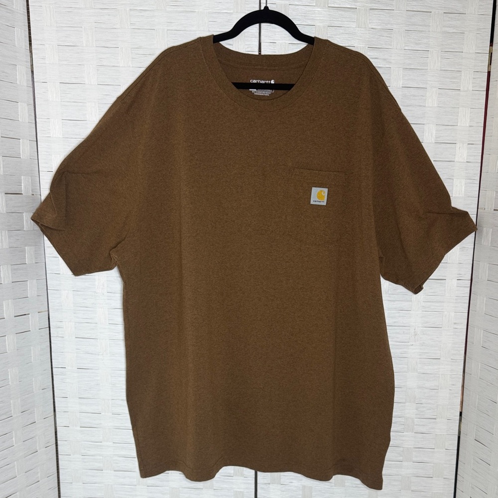 Carhartt Brown Speckled Loose Fit Pocketed Tee Shirt w/Graphic on the Back 3XL